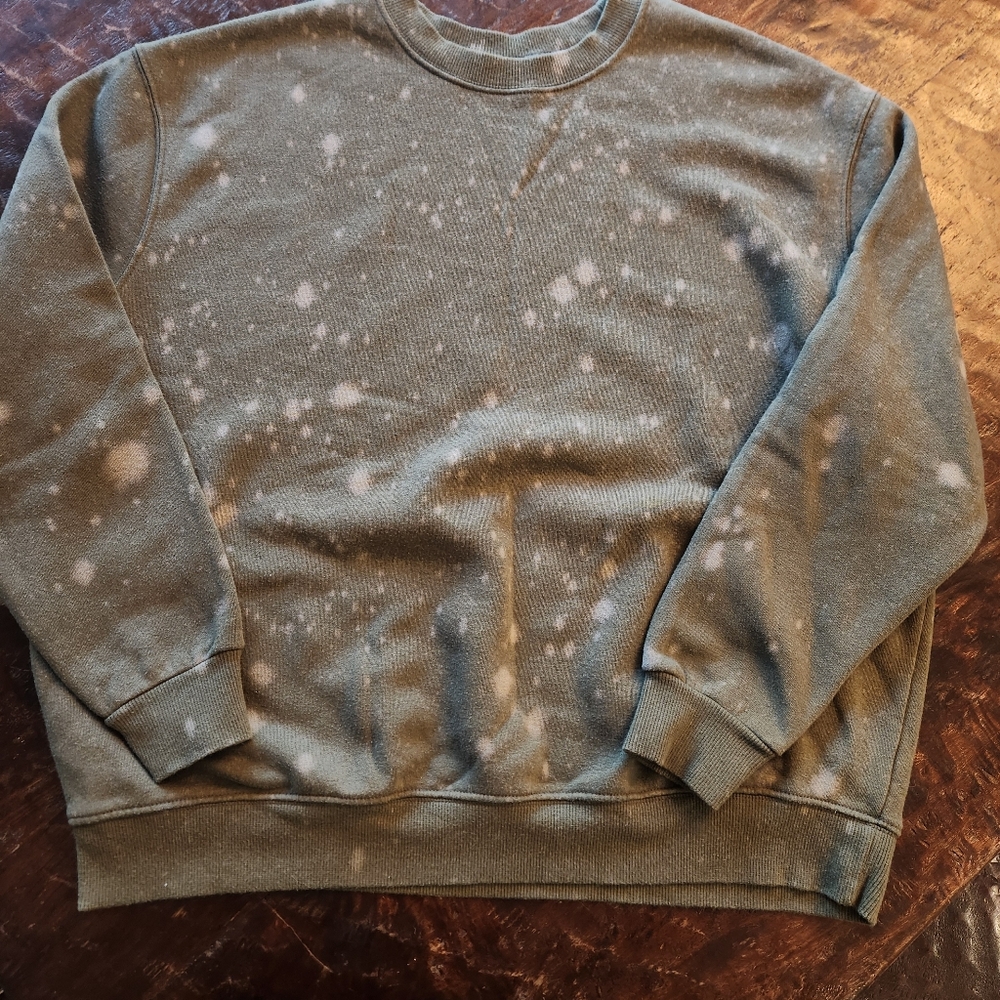 Oversized Sweatshirt - Wild Fable Green Bleach Dye Size Large